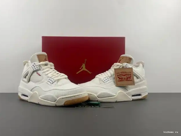 Cheap Kickmax Air AO2571-100 4 Jordan 'White' x Levi's 0609